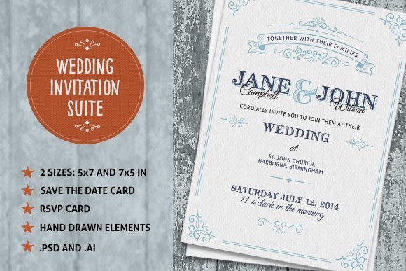 Wedding Invite Suite Wedding Templates Creative Market