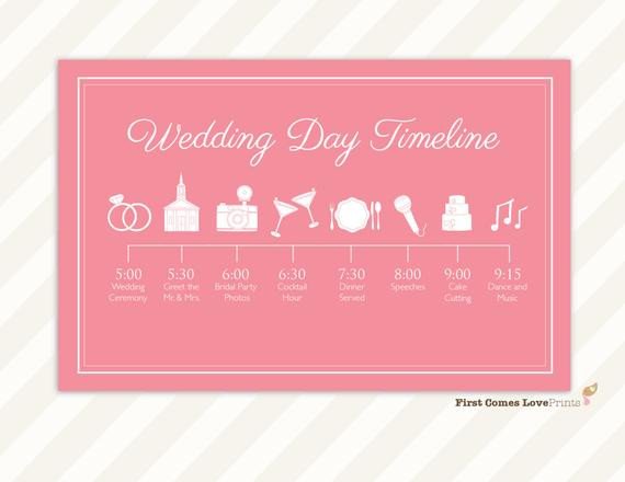 Wedding Day Schedule of Events Itinerary for Guests Big