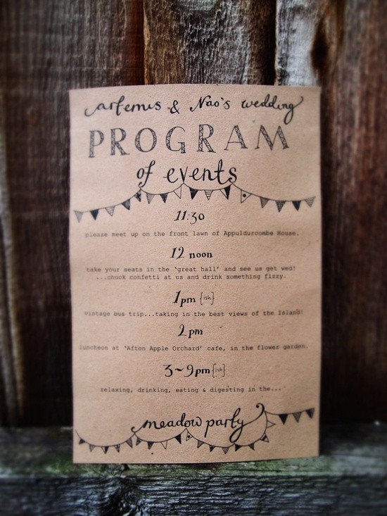 Wedding Stationery Inspiration Day of Itineraries