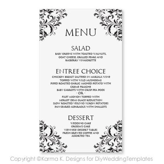 Wedding Menu Card Template Download Instantly by