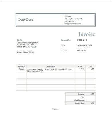 22 graphy Invoice Examples PDF Word