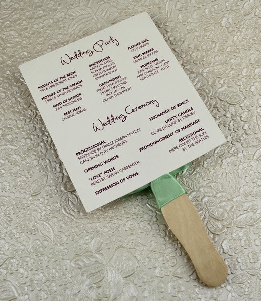 Wedding Program Paddle Fan Template – Matelasse Design