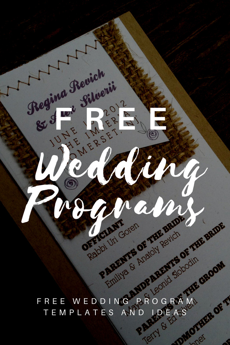Free Wedding Program Templates Wedding