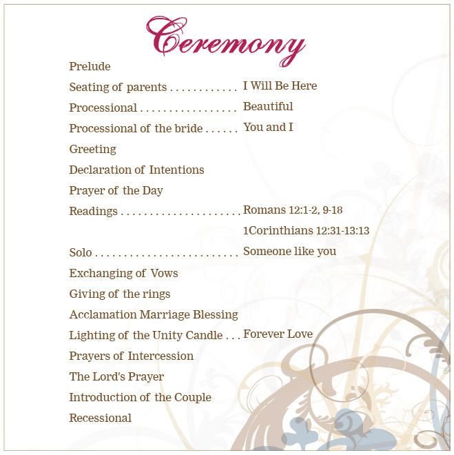 lutheran wedding ceremony outline Google Search