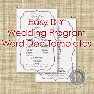 MargotMadison DIY Wedding Program Word Doc Templates now