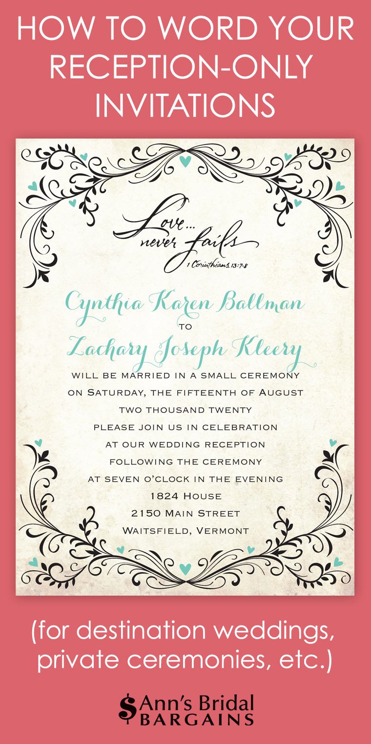 How To Word Your Reception ly Invitations