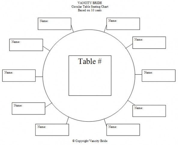 Circular Table Chart for 10 Guests