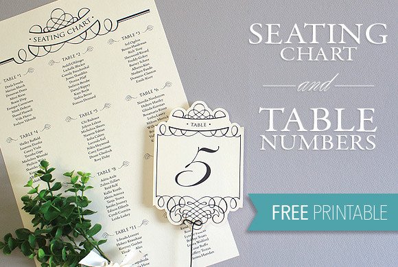 Printable Seating Chart & Table Number Template