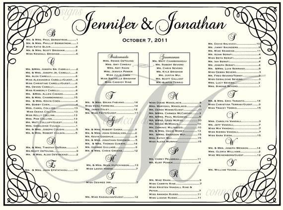 Wedding Seating Chart Seating Template by CharmingPaperShop