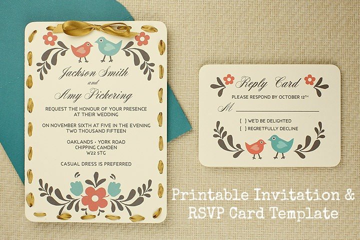 DIY Tutorial FREE Printable Invitation and RSVP Card