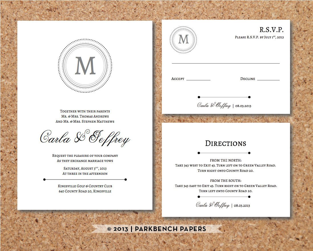 Editable Wedding Invitation RSVP card and by