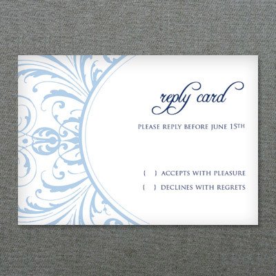 Deco Scroll Wedding RSVP Card Template – Download & Print