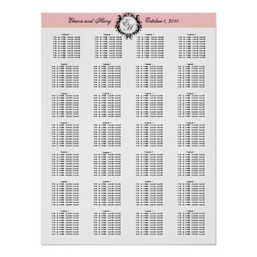 Template Wedding Seating Chart Paris Chic Poster