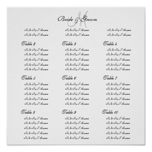 Wedding seating chart template Create your own Poster