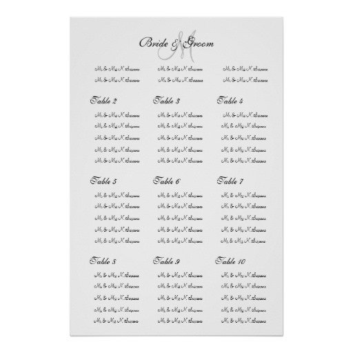 Wedding seating chart template "Make your own" Poster