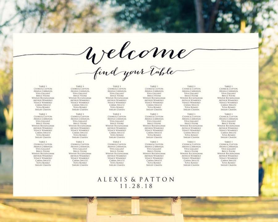 Wel e Wedding Seating Chart Template In FOUR Sizes