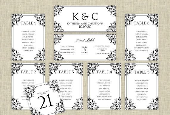 Wedding Seating Chart Template DOWNLOAD Instantly