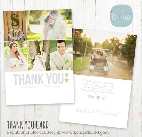 Wedding Thank You Card shop template by PaperLarkDesigns