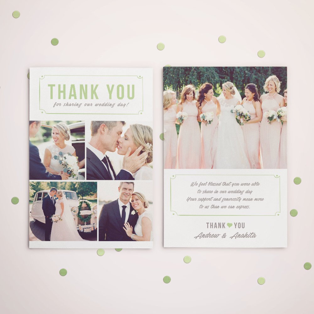 Wedding Thank you Card Template for graphers Wedding