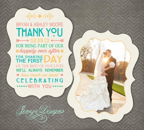 Luxe Wedding Thank You Card shop Template Item TC018