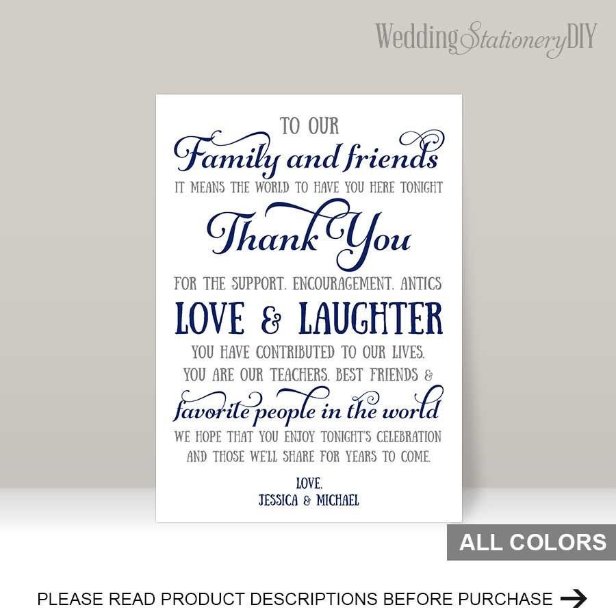 Navy Wedding Reception Thank You Card Templates