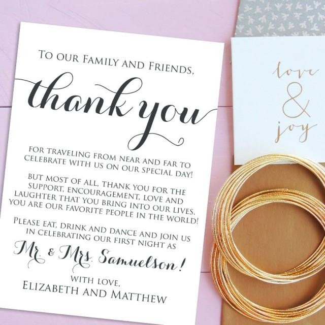 Wedding Thank You Cards Wel e Letter Printable Wedding