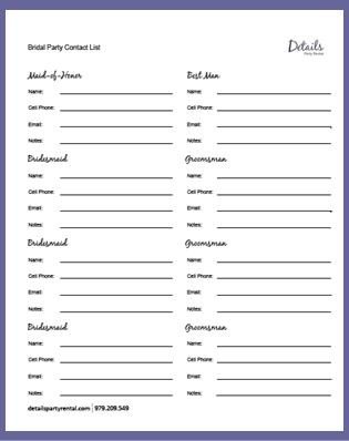 Details Party Rental – Planning Templates