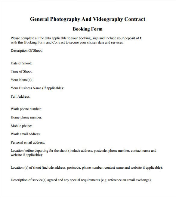 Videography Contract Template 9 Download Documents In