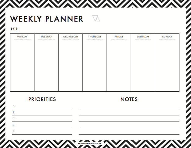 6 Weekly Planner Templates Word Excel Templates