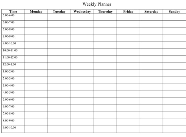 7 Free Weekly Planner Template & Schedule Planners Word
