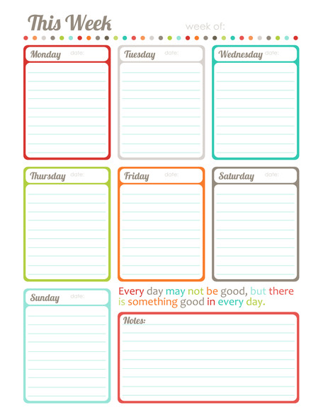 7 Weekly Planner Templates Word Excel PDF Templates