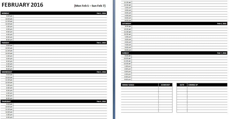 Daily & Weekly MS Word Planner Templates