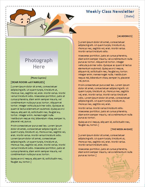 Sample Classroom Newsletter 5 Documemts in PDF Word