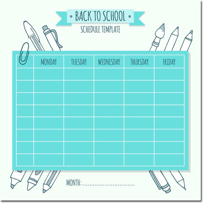 10 Students Weekly Itinerary and Schedule Templates