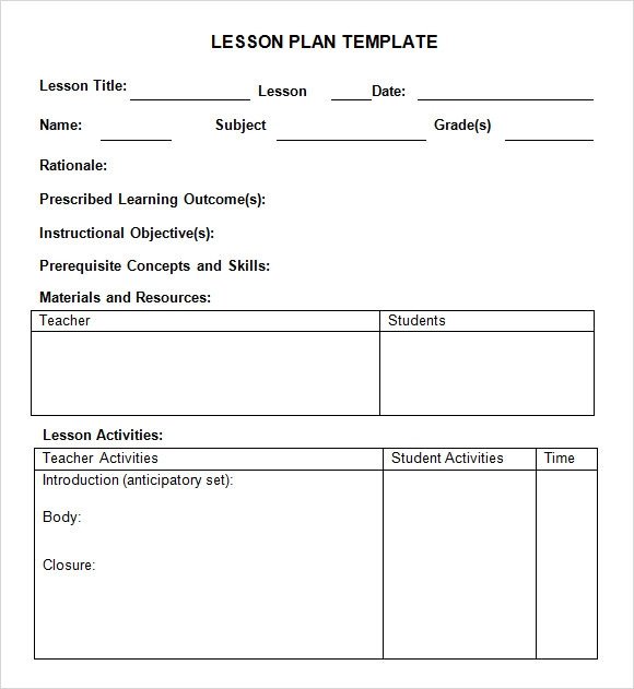 Sample Weekly Lesson Plan 7 Documents In Word Excel PDF