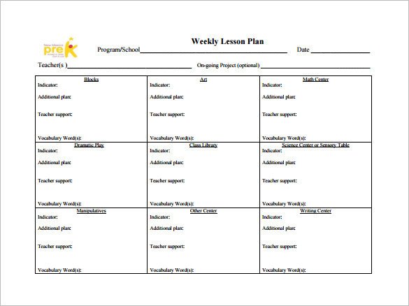Weekly Lesson Plan Template 9 Free Word Excel PDF