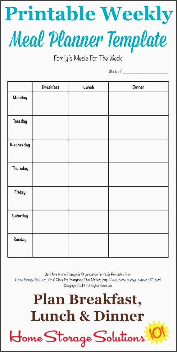 9 Free Weekly Meal Planner Layout In Excel format
