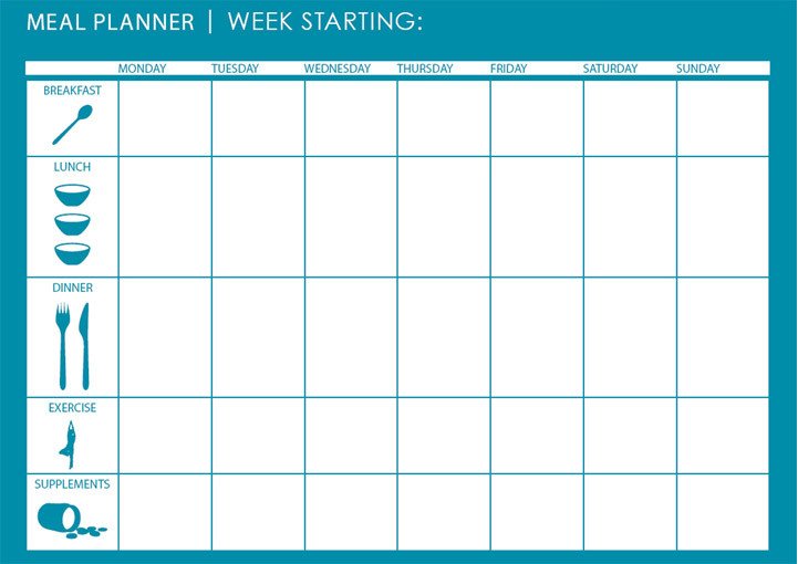 Monthly Weekly Meal Planner Template Microsoft Excel