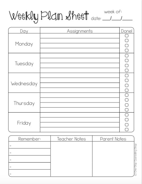 New Product Student Planner Pages