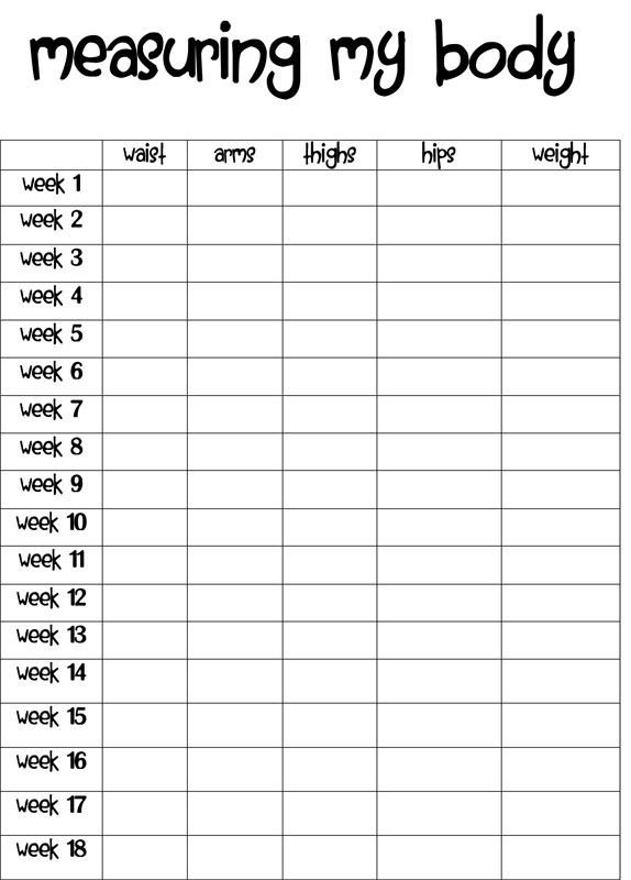 Free Weekly Weight Loss Chart