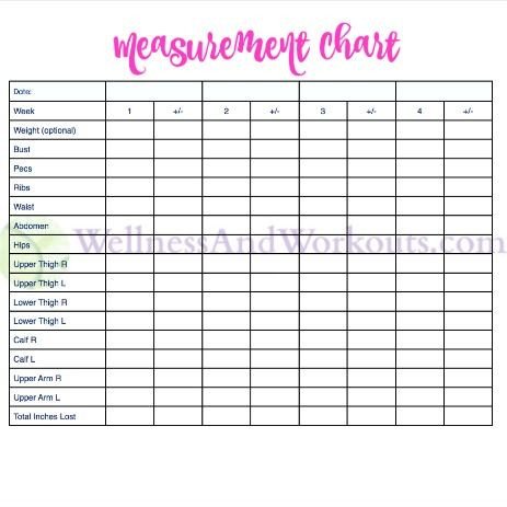 Free Printable Body Measurement Chart 2016 Board