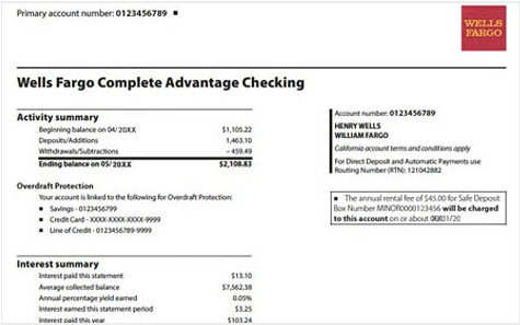 Wells Fargo Bank Statement Template FREE DOWNLOAD Aashe
