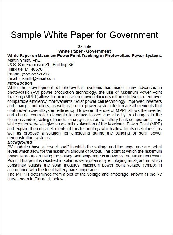 13 White Paper Templates PDF Word