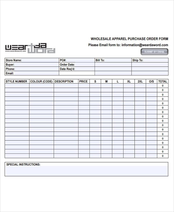 7 Fashion Order Forms Free Sample Example Format