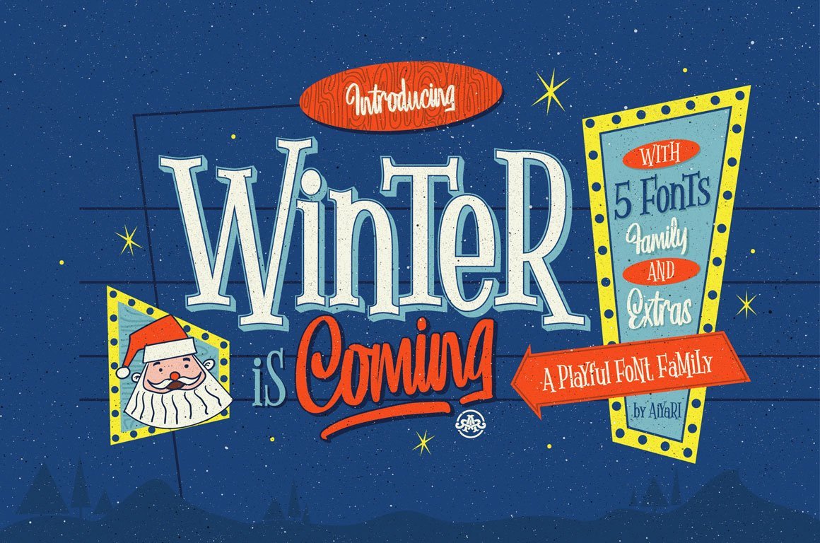 Winter Is ing Extras Display Fonts Creative Market