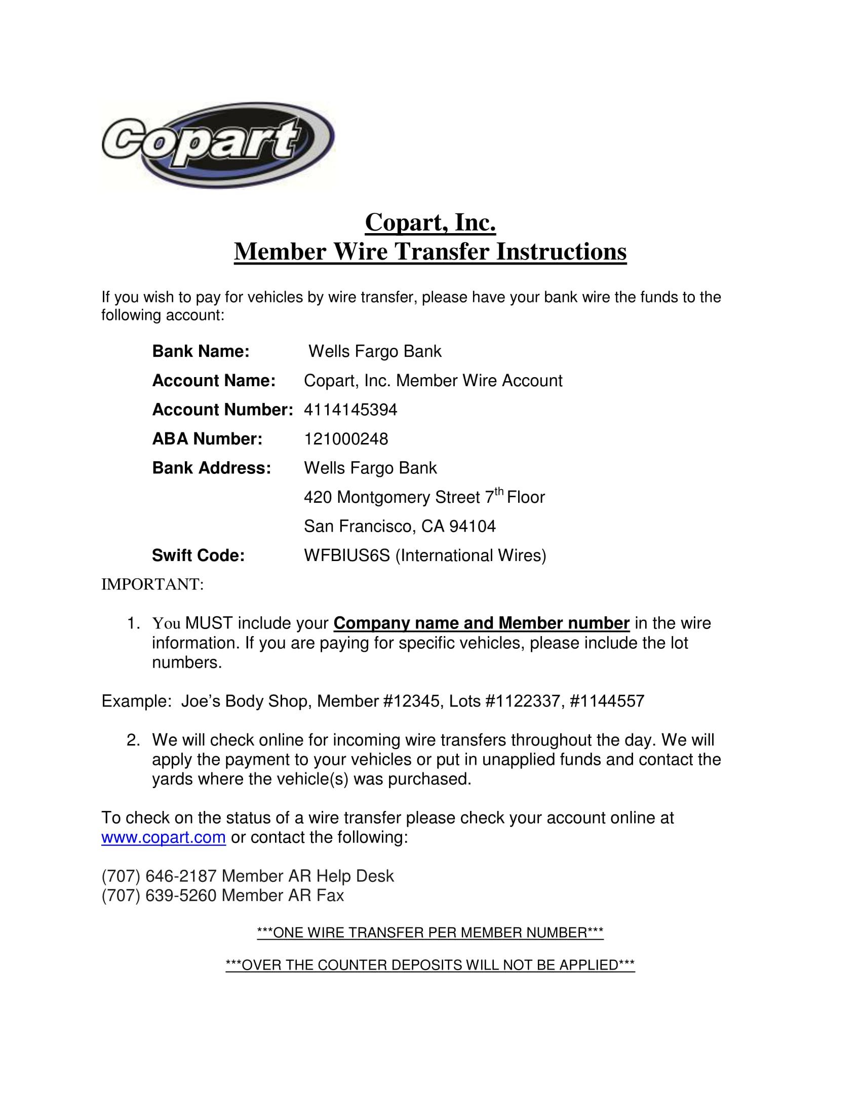 4 Wire Transfer Instructions Forms PDF