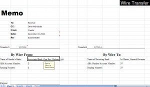 Wire Transfer Excel Template