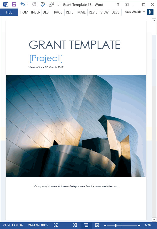 Grant Proposal Template MS Word Excel – Templates Forms