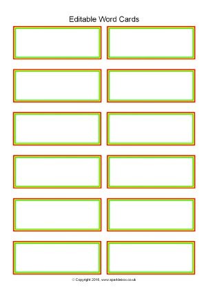 Editable Primary Classroom Flash Cards SparkleBox