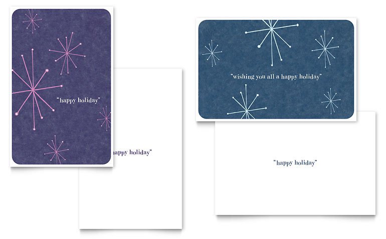 Snowflake Wishes Greeting Card Template Word & Publisher